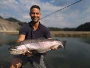 Andrei and trophy Rainbow trout